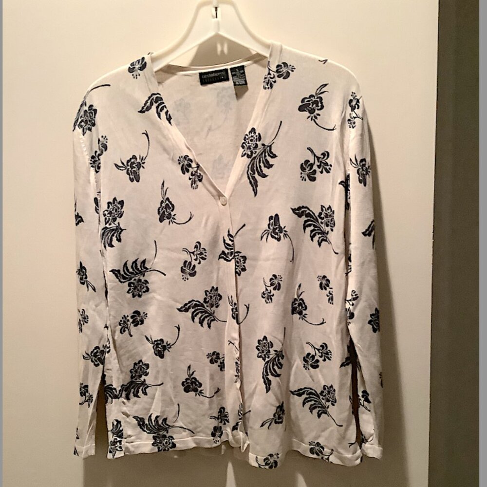 Liz Clairborne - Vintage Collection  silk knit cardigan, Size L